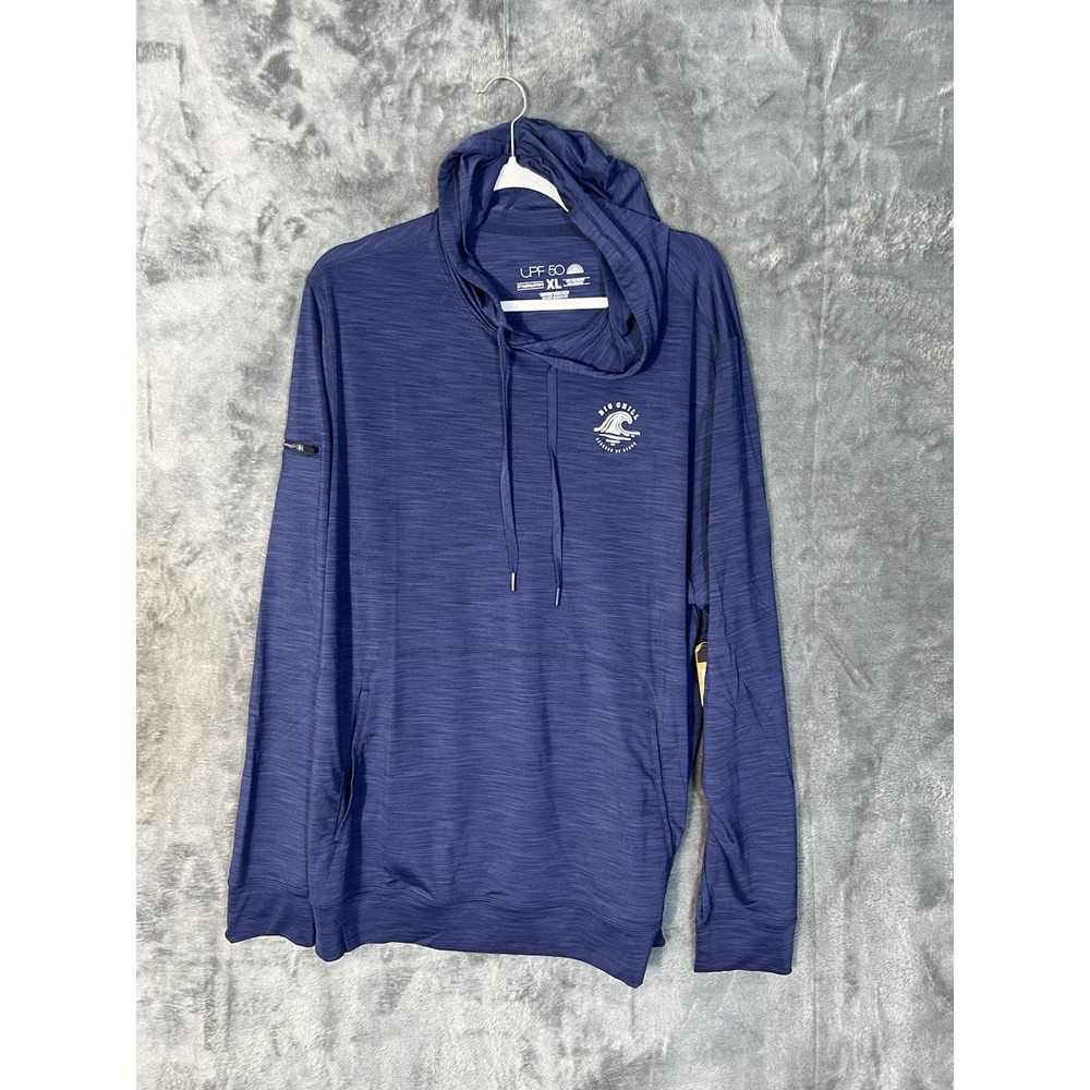 Big Chill Mens UPF 50 Sun Hoodie Navy Blue Performance HLM7070 XL